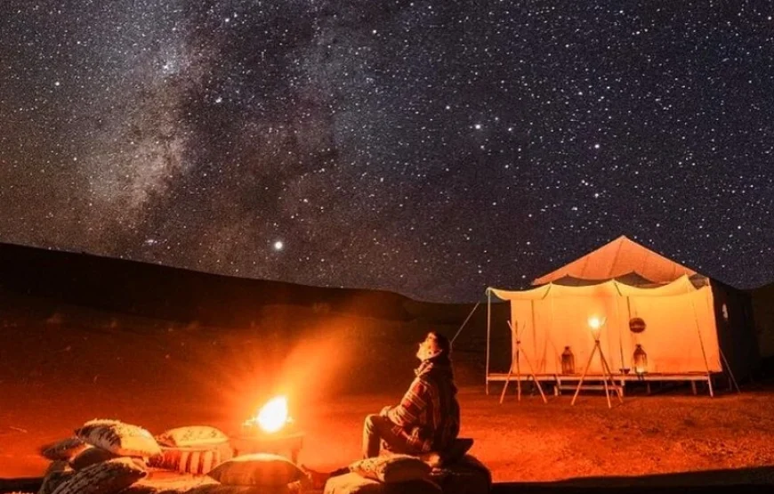 Puesta de sol y cena romántica en el desierto de Merzouga
